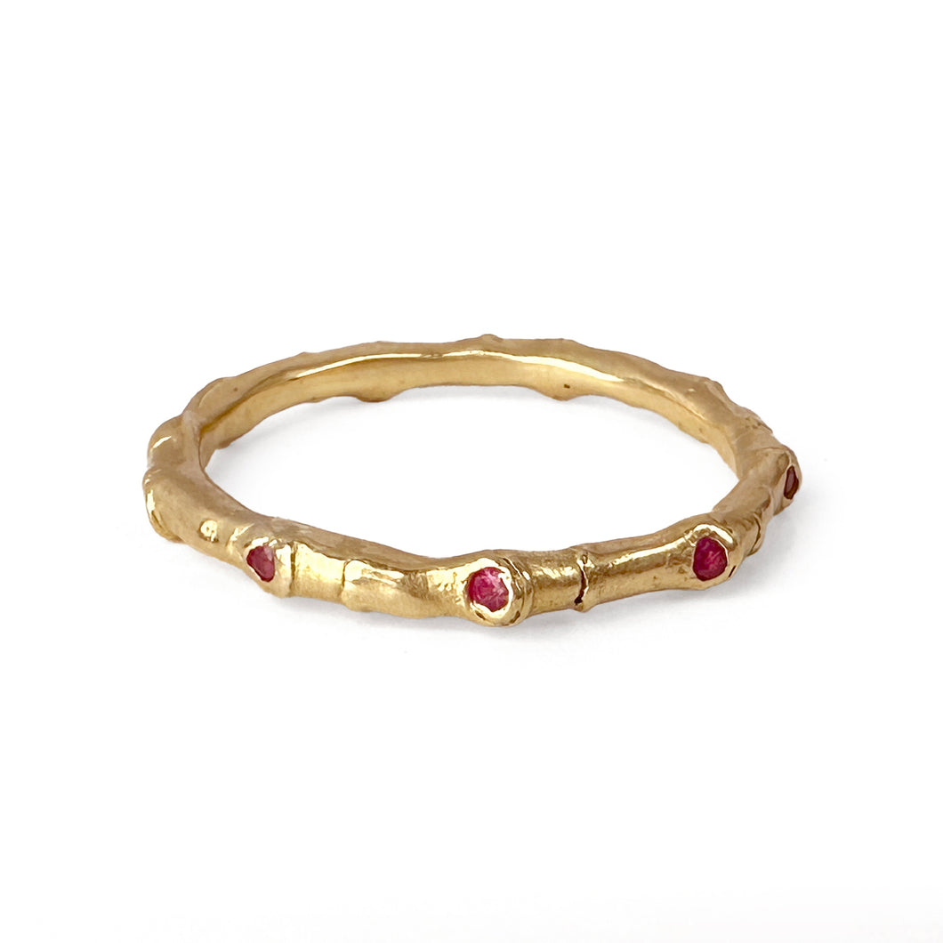 Hebe Twig Eternity Ring with Pink Sapphires