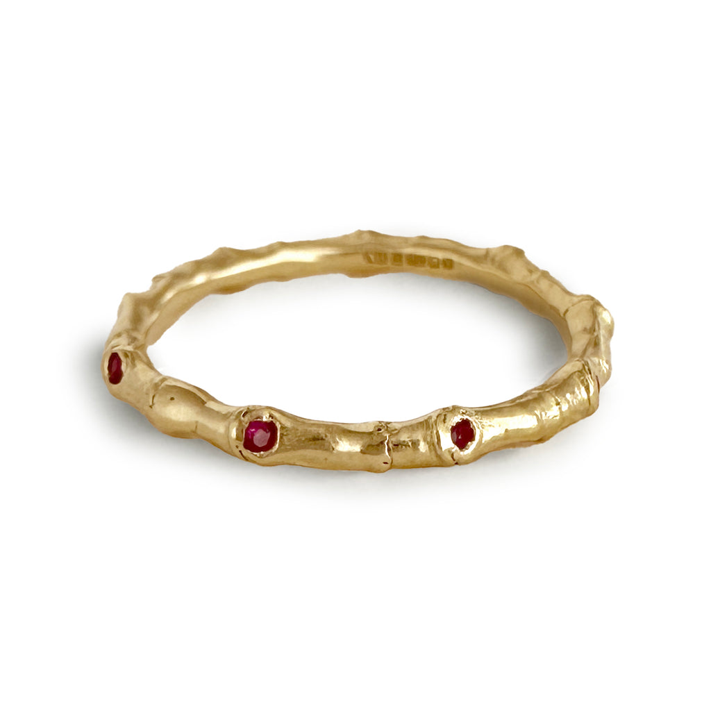 Hebe Twig Eternity Ring with Pink Sapphires