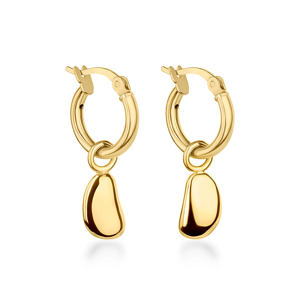 Paradiso Pebble Pendant Hoop Earrings with Hinged Creole Hoops