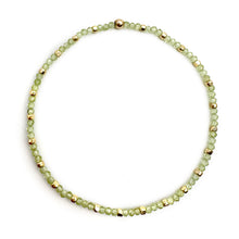 Load image into Gallery viewer, Stretch Bracelet with Peridot and Metallic Nugget Beads
