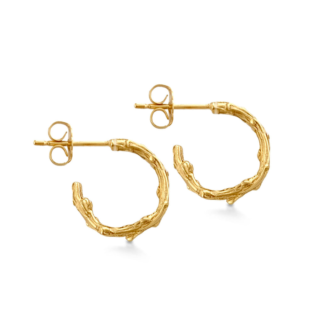 Barberry Textured Hoop Earrings - small