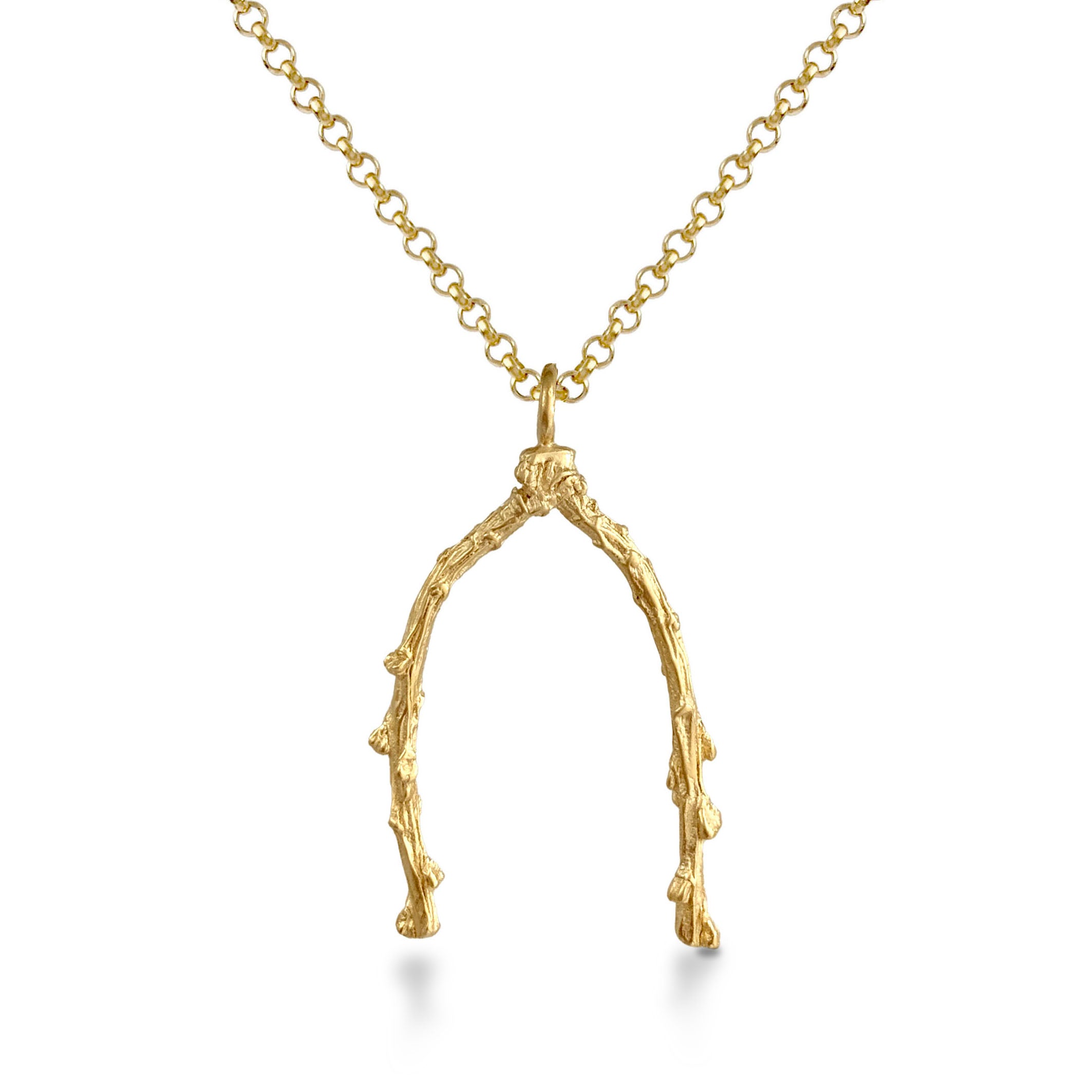 Barberry Wishbone Pendant Long Necklace