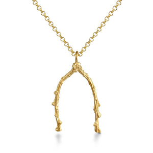 Barberry Wishbone Pendant Long Necklace