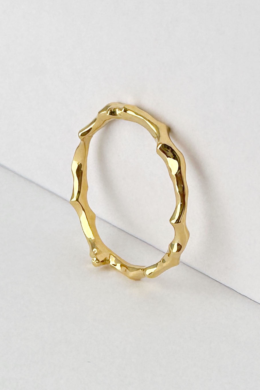 Twig Band Stacking Ring or Wedding Ring in silver or gold plated silver