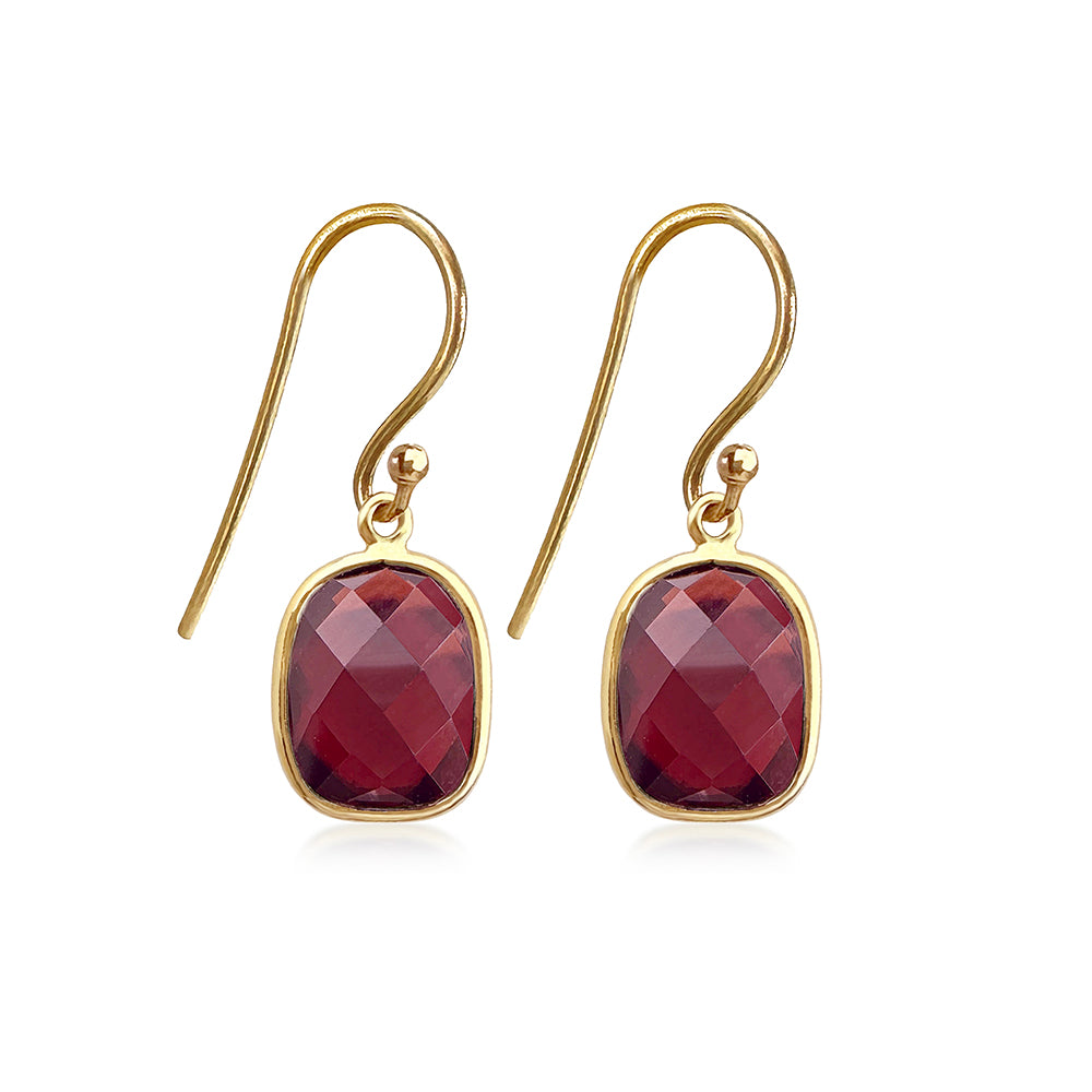 January Birthstone Garnet Drop Earrings