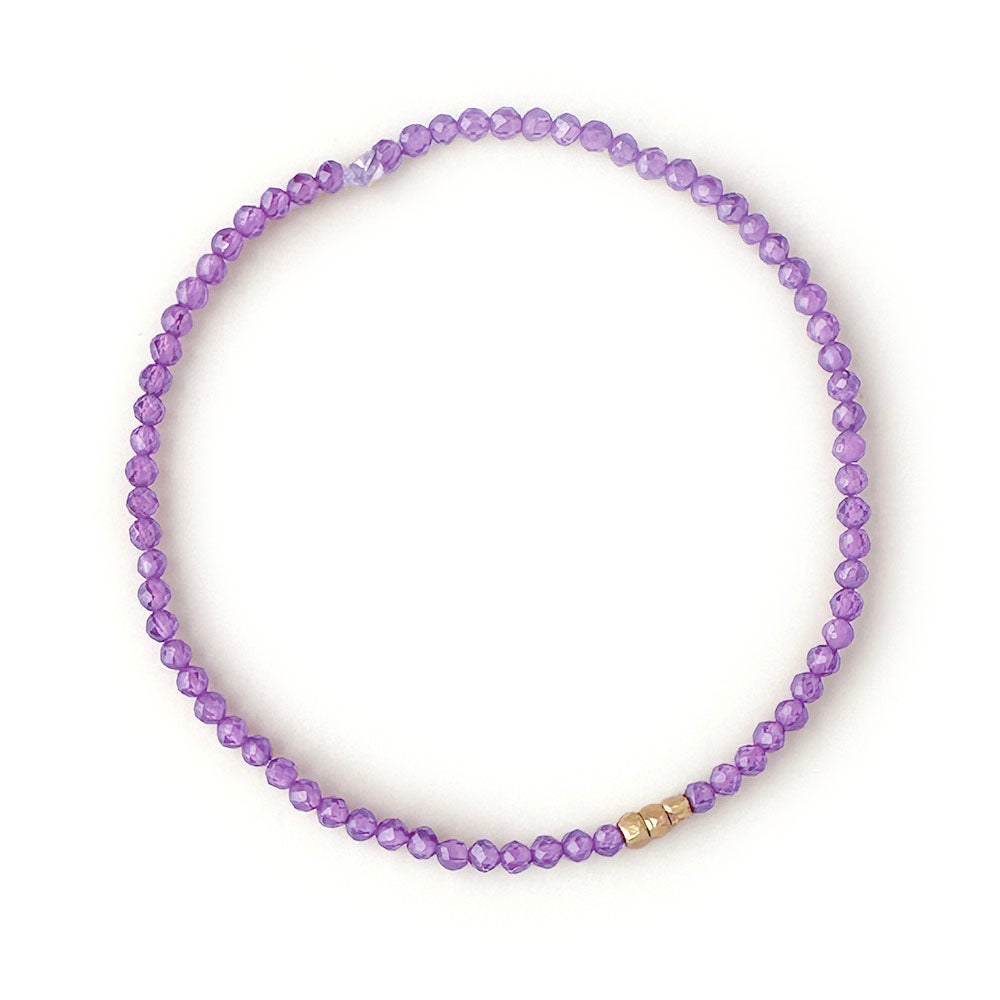 Gemstone Beaded Bracelet with 3 Solid Gold Nugget Beads