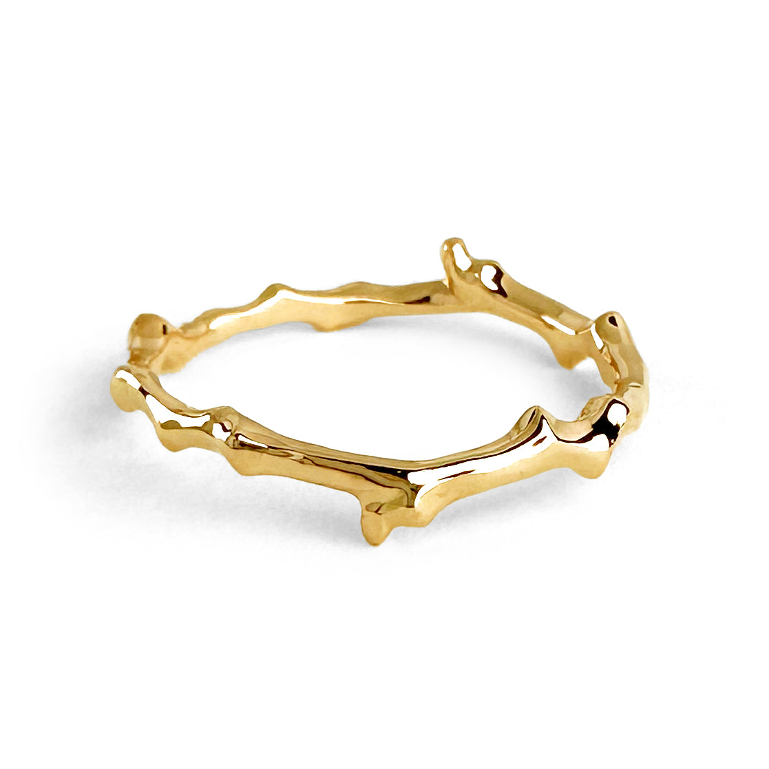 Twig Band Stacking Ring or Wedding Ring in silver or gold plated silver