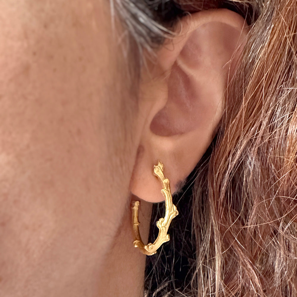 Laurel Twig Large Hoop Earrings