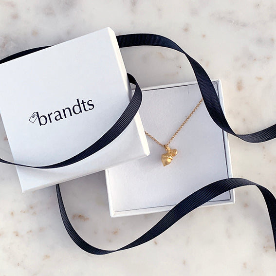 Willow Twig Drop Necklace in Solid Gold
