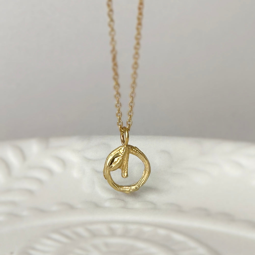 Willow Twig Necklace with Circle Charm
