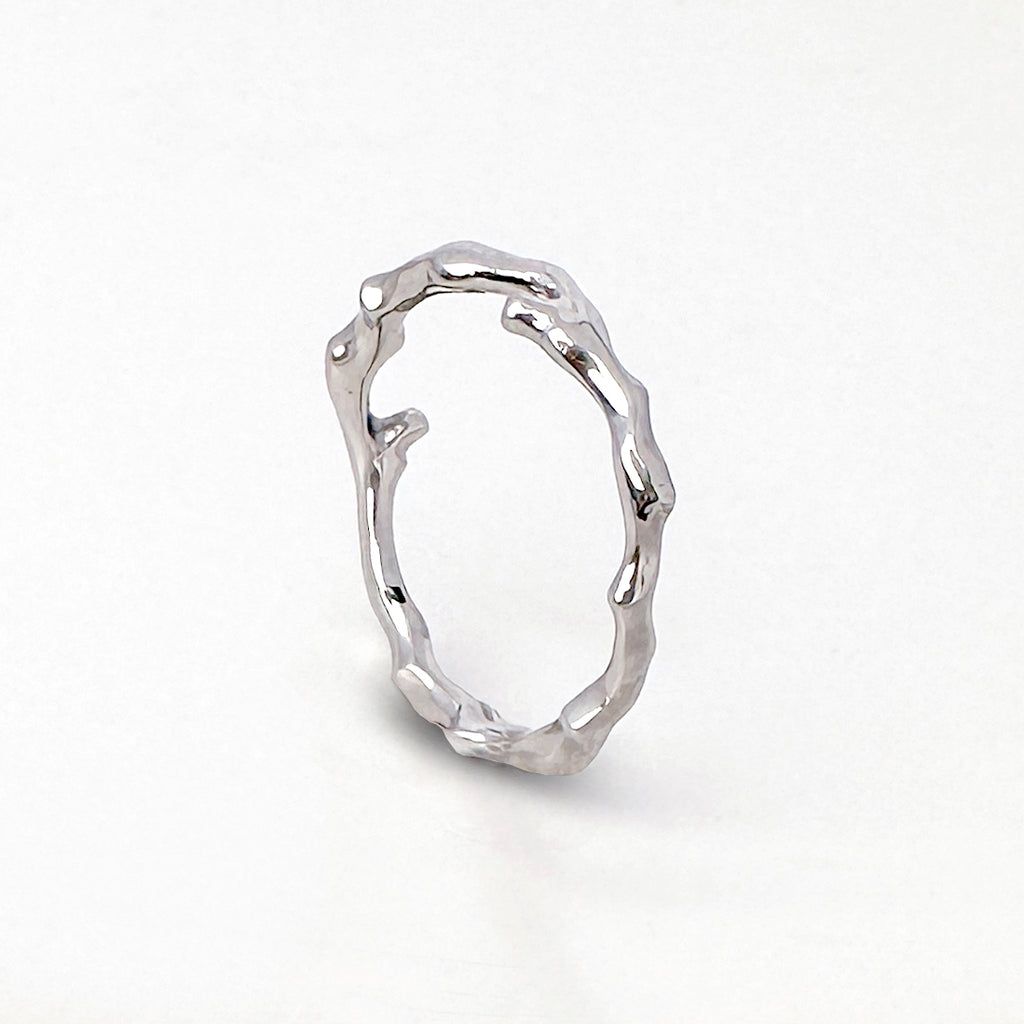 Cherry Twig Engagement and Wedding Ring Set in Platinum with Montana Sapphire and Canadamark Diamonds