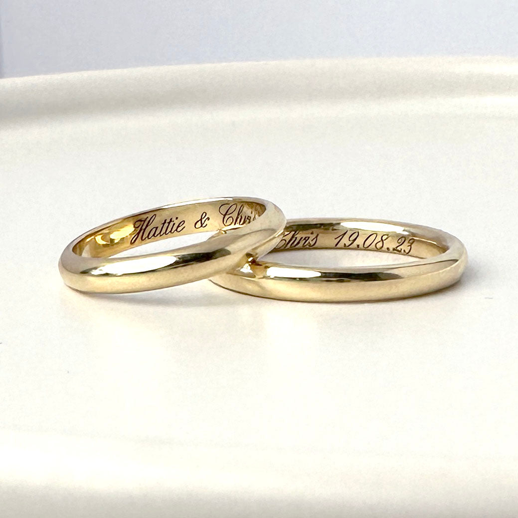 Classic Wedding Ring D Shape 2.5mm Band