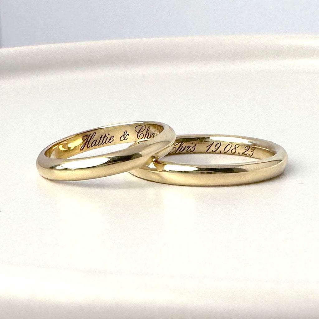 Classic Wedding Ring D Shape 3mm Band