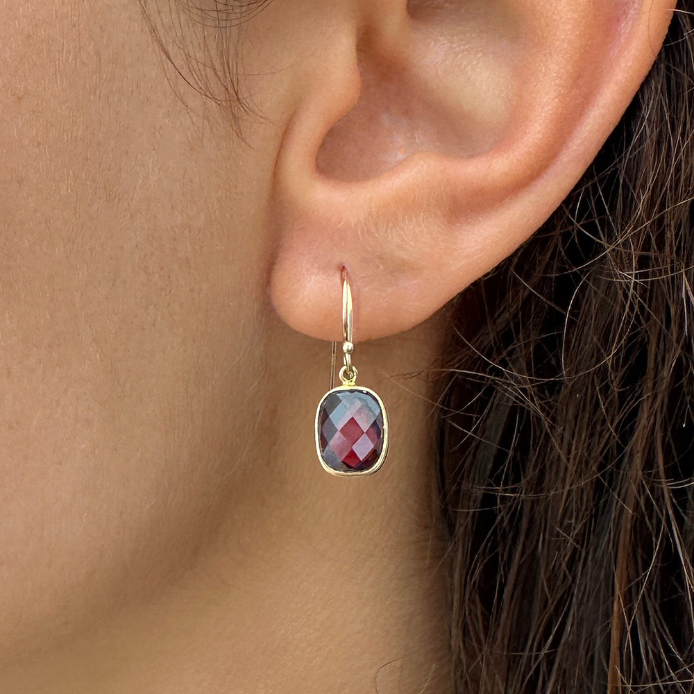 January Birthstone Garnet Drop Earrings