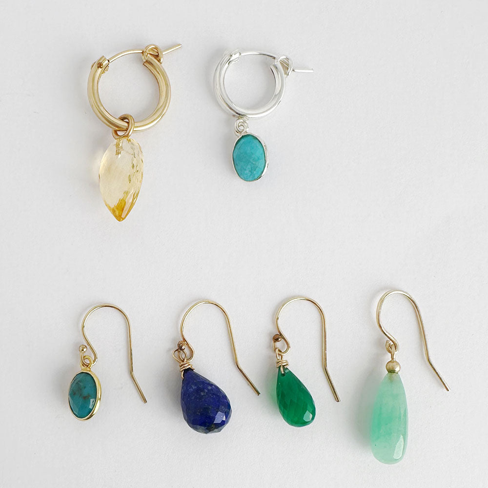 Green onyx drop earrings