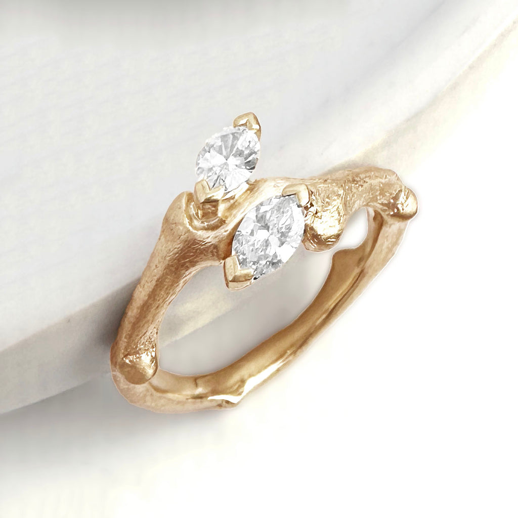 Linden Ring with Marquise Diamonds