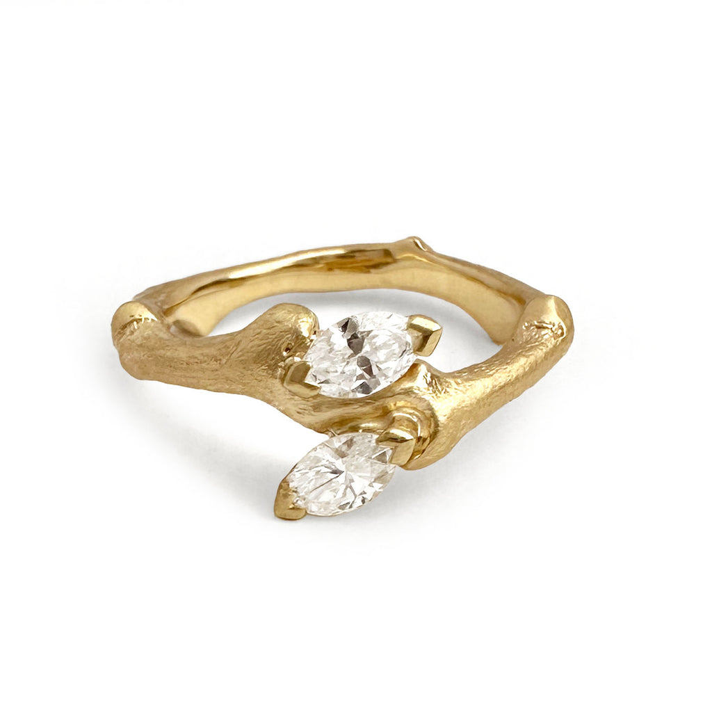 Linden Ring with Marquise Diamonds
