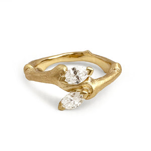 Linden Ring with Marquise Diamonds
