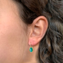 Load image into Gallery viewer, Green onyx drop earrings
