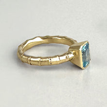 Load image into Gallery viewer, Hebe Twig Ring with Radiant Cut Blue Zircon
