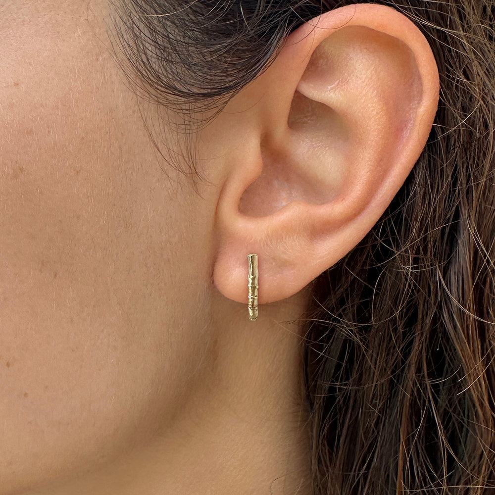 Hebe Twig Oval Hoop Earrings