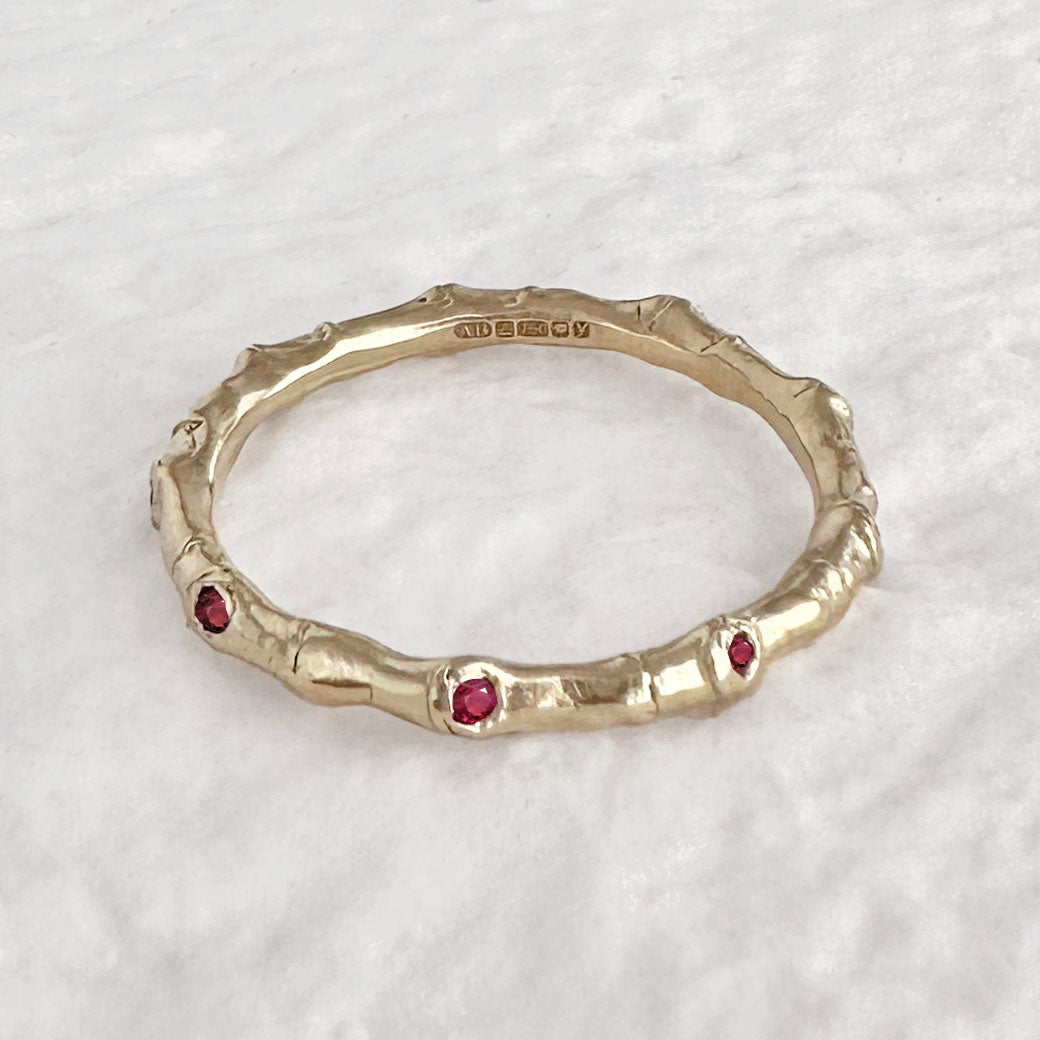 Hebe Twig Eternity Ring with Pink Sapphires