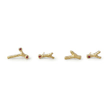 Load image into Gallery viewer, Hebe Twig Ear Studs with Pink Sapphire
