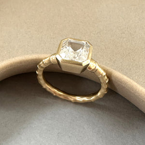 Hebe Twig Solitaire Engagement Ring with Octagon White Sapphire
