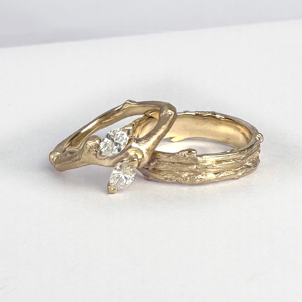 Linden Ring with Marquise Diamonds