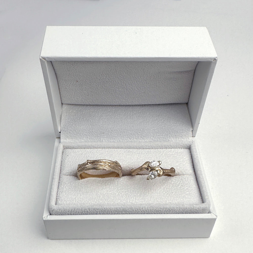 Linden Ring with Marquise Diamonds