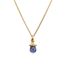 Load image into Gallery viewer, Marigold Twig Drop Necklace with Iolite Drop
