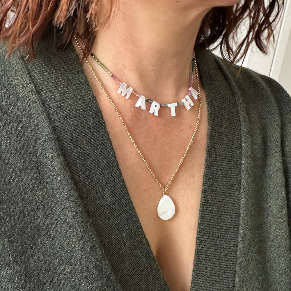 Mother of Pearl Name Necklace