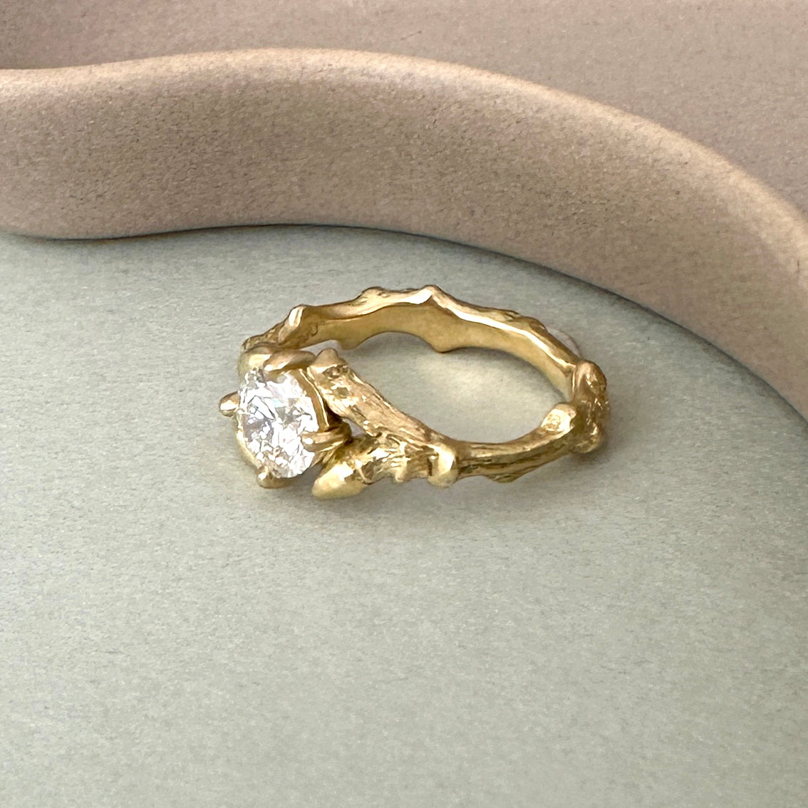 Twig Engagement Ring With Lab Grown Diamond