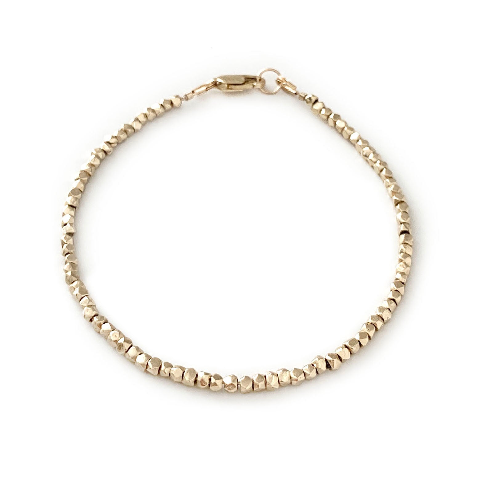 Nugget Bead Bracelet in 9 Carat Solid Gold - Full Bracelet