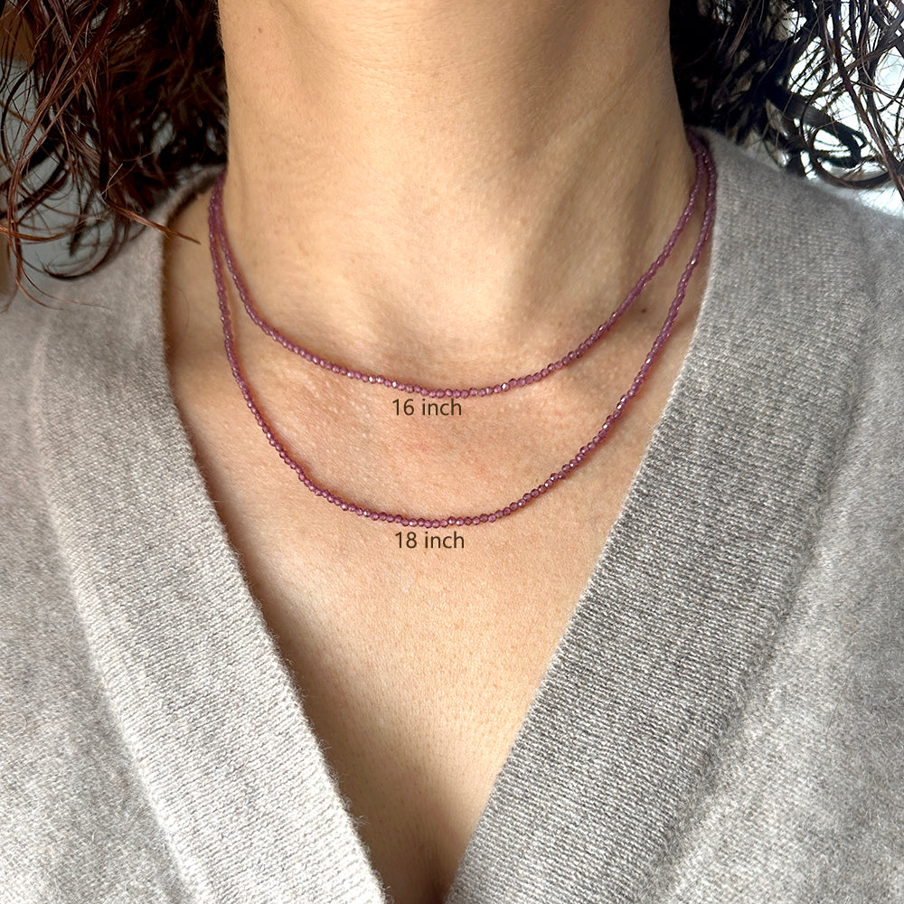 Beaded Necklace with Rhodolite Garnet