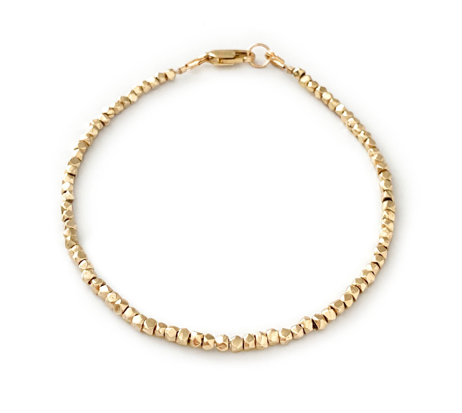 Nugget Bead Bracelet in 9 carat gold - full bracelet