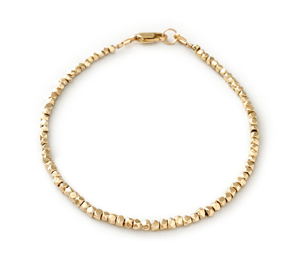 Nugget Bead Bracelet in 9 carat gold - full bracelet