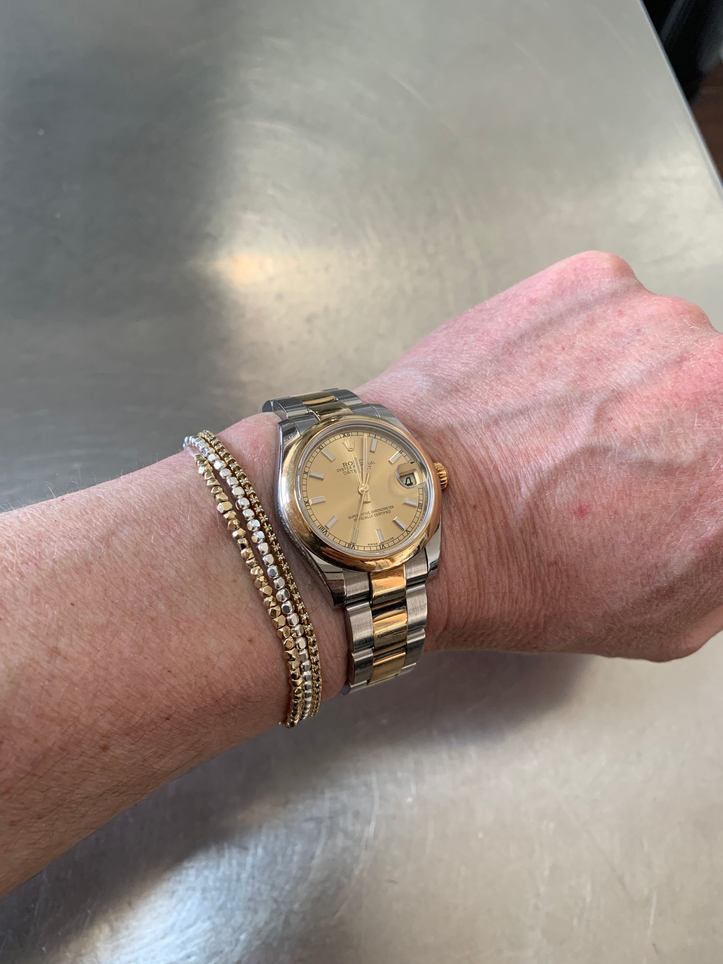 Nugget Bead Bracelet in 9 carat gold - full bracelet