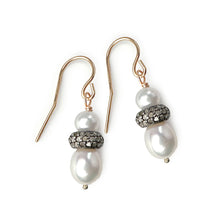 Load image into Gallery viewer, Freshwater Pearl and Diamond Statement Earrings
