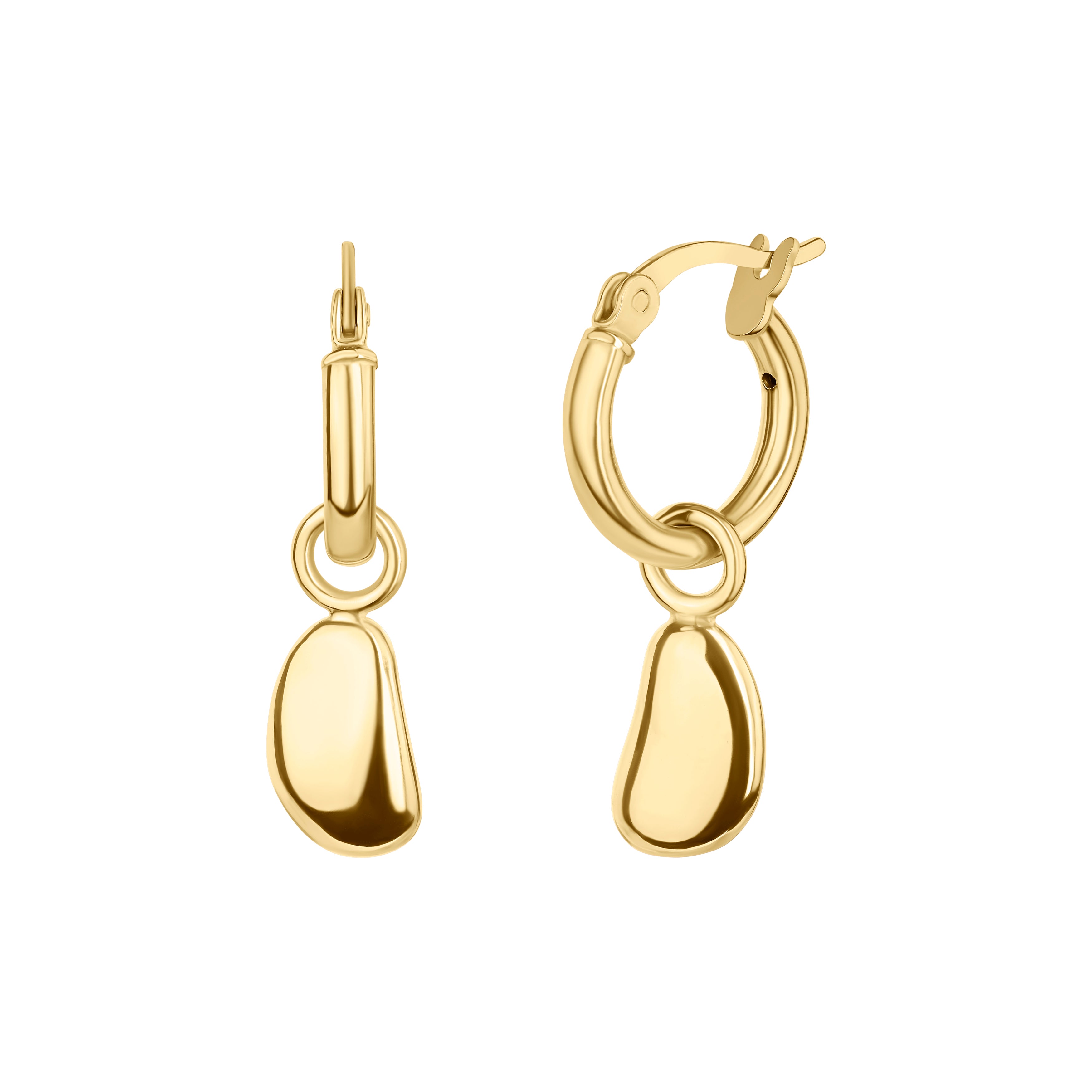 Paradiso Pebble Pendant Hoop Earrings with Hinged Creole Hoops
