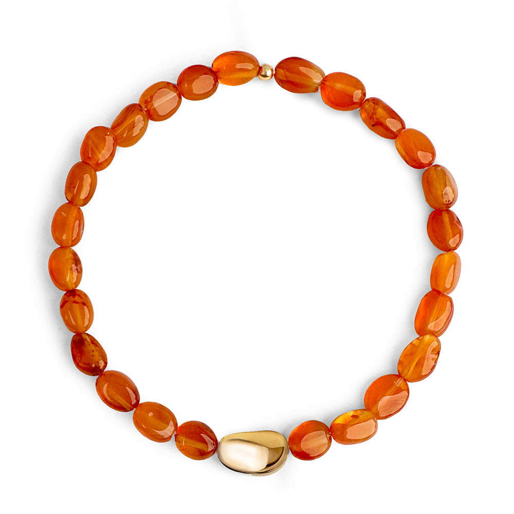 Paradiso Pebble Stretch Bracelet with Carnelian