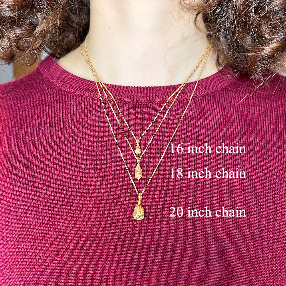 Poppy Seed Pod Pendant Necklace - Small