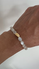 Load and play video in Gallery viewer, Paradiso Pebble Stretch Bracelet with White Moonstone
