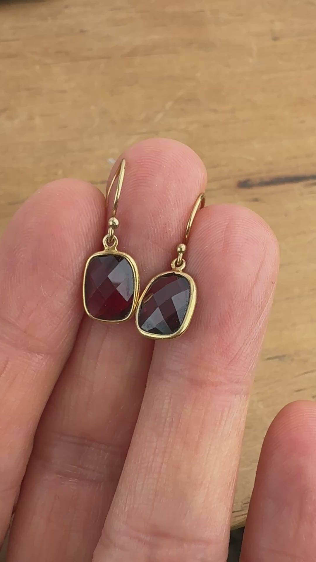 January Birthstone Garnet Drop Earrings