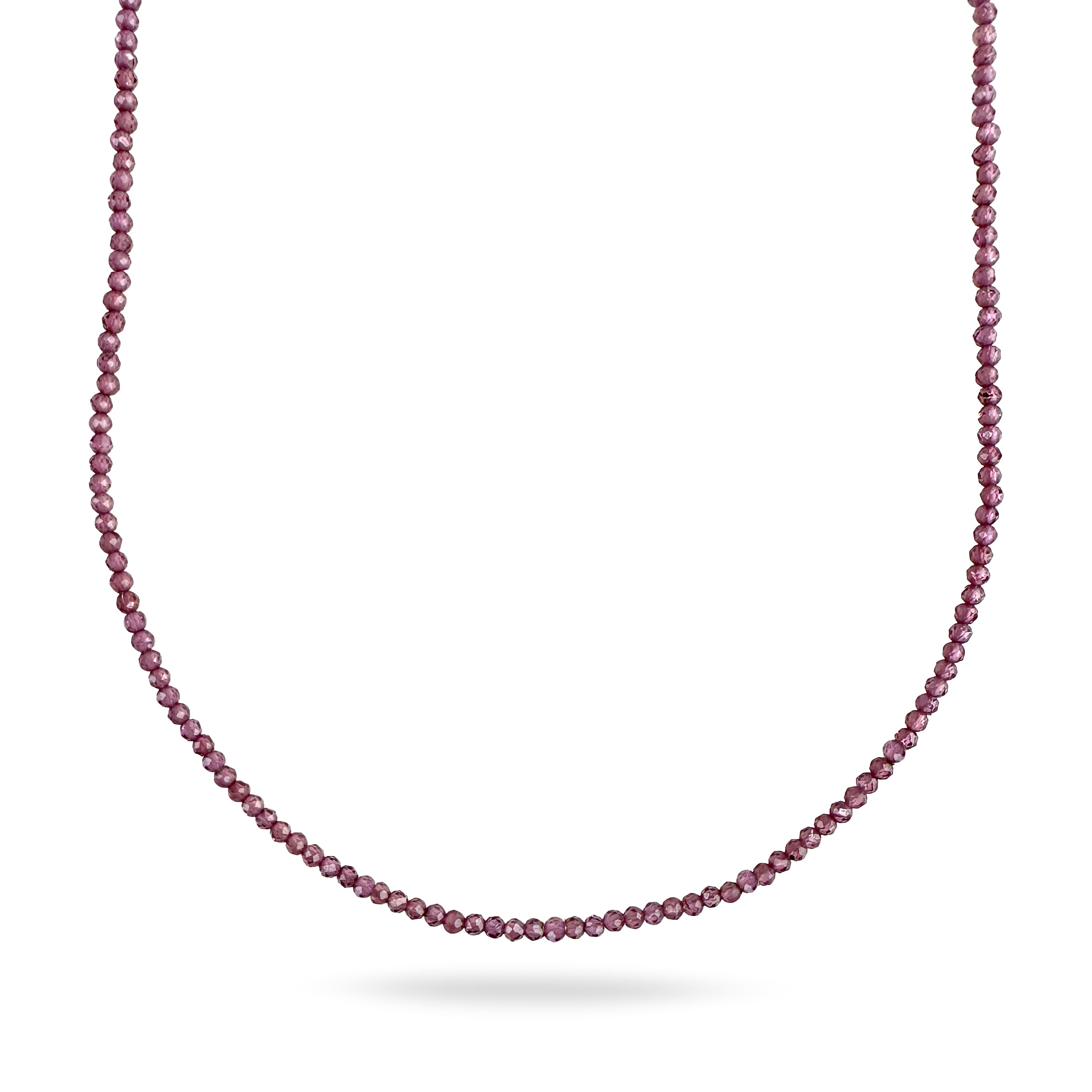 Beaded Necklace with Rhodolite Garnet