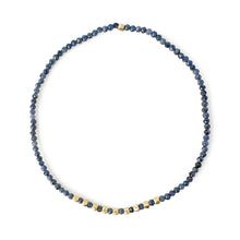 Load image into Gallery viewer, Sapphire Bracelet with 10 Solid Gold Nugget Beads and blue sapphire
