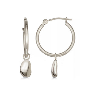Paradiso Pebble Pendant Hoop Earrings with Hinged Creole Hoops