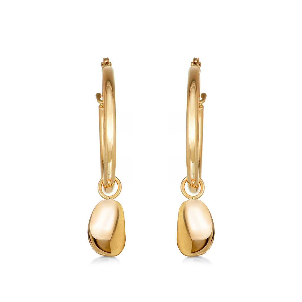 Paradiso Pebble Pendant Hoop Earrings with Hinged Creole Hoops