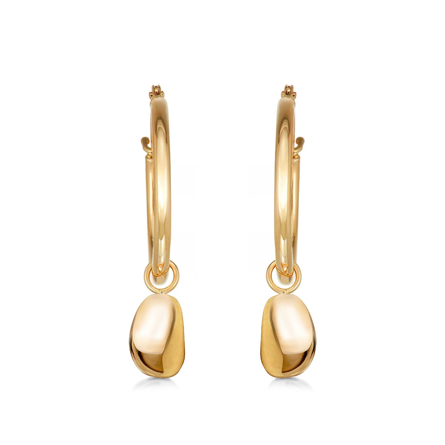 Paradiso Pebble Pendant Hoop Earrings with Hinged Creole Hoops