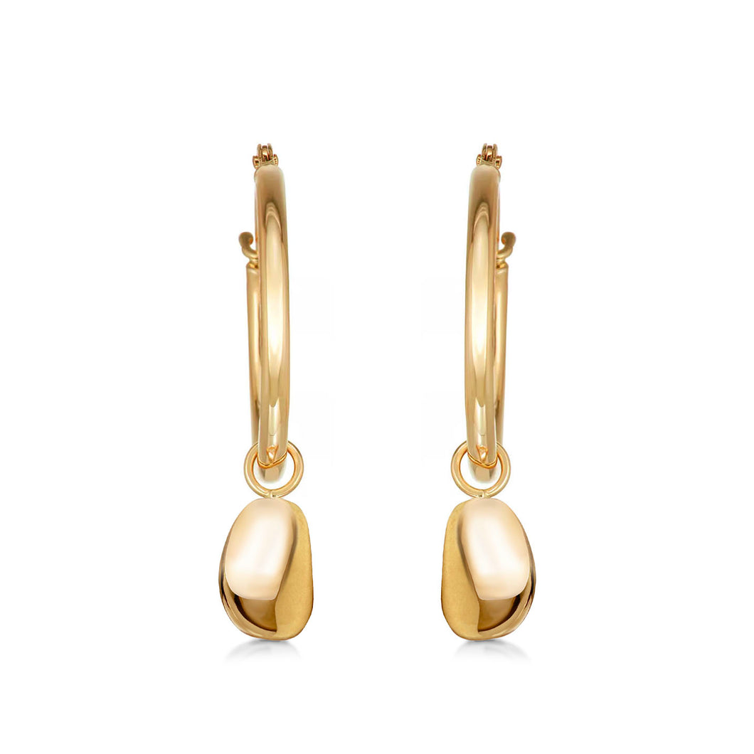 Paradiso Pebble Pendant Hoop Earrings with Hinged Creole Hoops